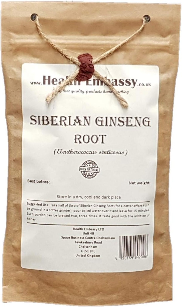 건강 Embassy Siberian Ginseng 뿌리 차 | Eleutheroccus senticosus | 허브티 (50g)