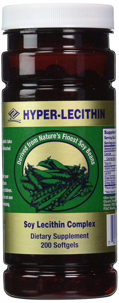 Nu 건강 Hyper-lecithin (200 Softgels) Soy Lecithin Complex