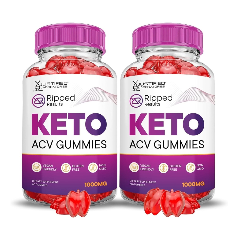Justified Laboratories (2 팩 Ripped 결과 Keto ACV Gummies Advanced Formula 1000MG Ripped 결과 Pomegranate Beet Juice Powder B12 Vegan Non GMO 120 Gummys와 공식화