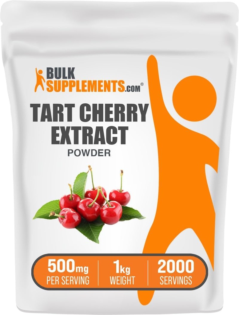 BulkSupplements.com Tart Cherry Extract Powder - Tart Cherry Supplement, 초본 보충 - 산화 소스, 글루텐 무료, 서빙 당 500mg, 1kg (2.2 파운드) (팩 1)