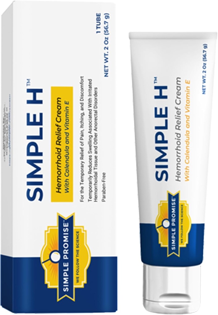 간단한 약속 – 간단한 H Hemorrhoid 크림 – 28 Potent 성분 및 향상된 배달 시스템을 갖춘 Gentle Fast-Absorbing 공식 – Paraben-Free, Comfort & Relief, 2 oz
