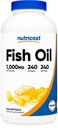 EPA & DHA를 가진 Nutricost 물고기 기름 오메가 3 Softgels (오메가 3의 1000mg), 240 Softgels, 비 GMO, 글루텐 자유로운.