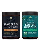 고대 영양 뼈 Broth 단백질 분말, 소금된 Caramel, 20의 서빙 + 유기 Supergreens 분말, 녹색 풍미, 25의 서빙