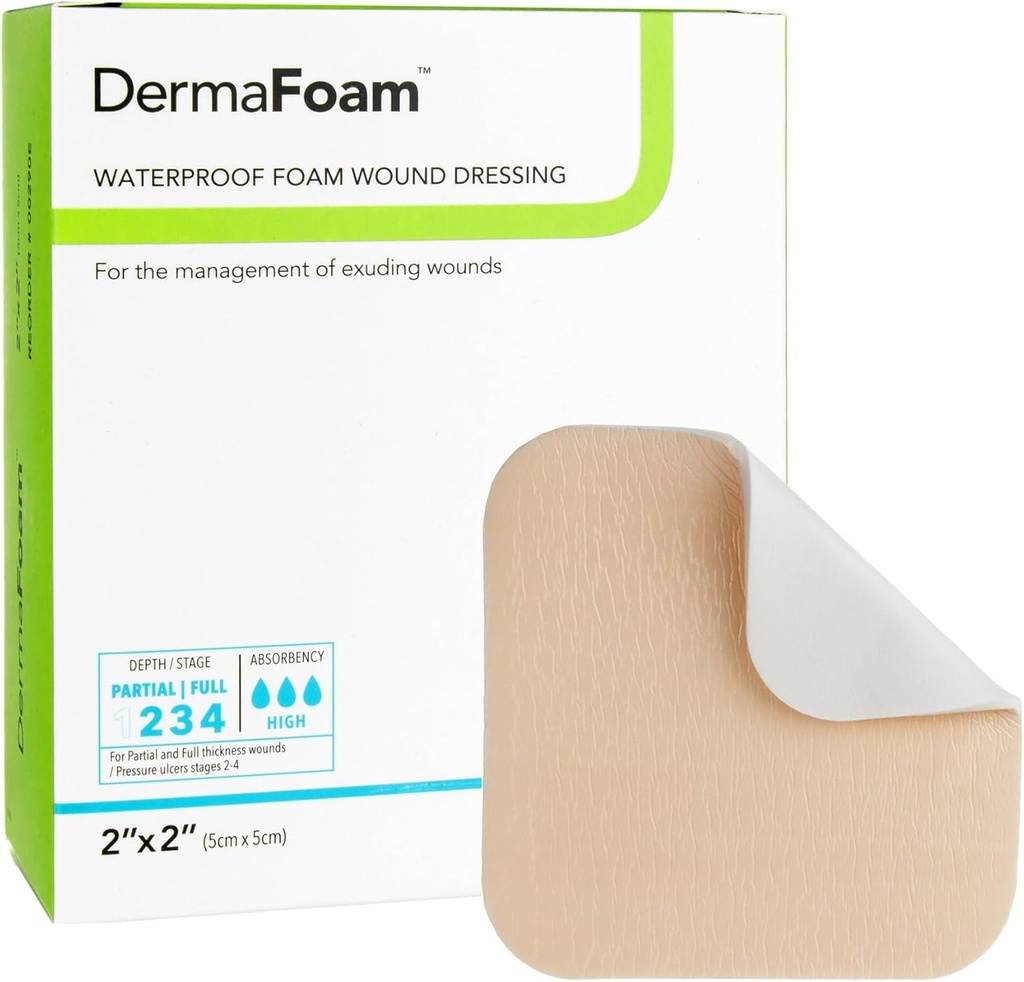 Dermarite 공업 피부 거품 비 Adhesive 거품 드레싱, 2x2, 10 조사
