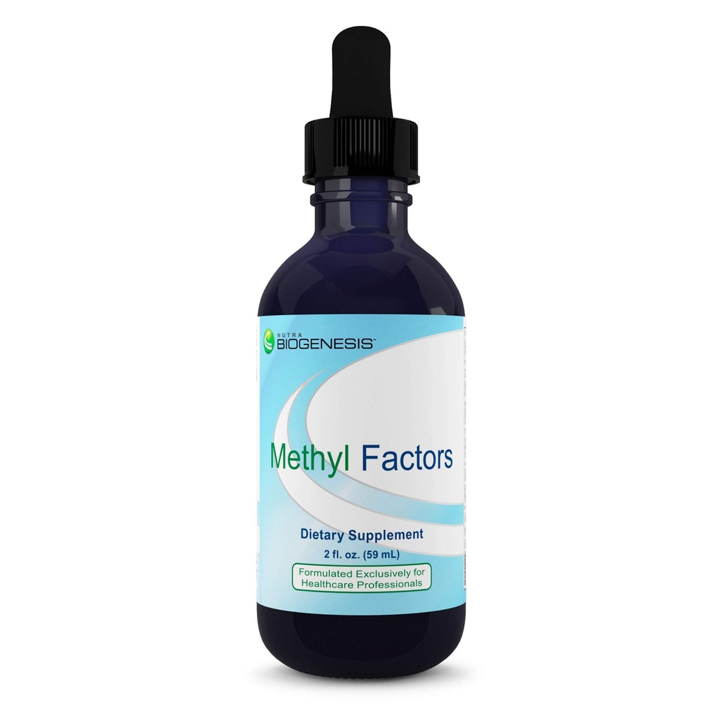 Nutra Biogenesis Methyl Factors - 비타민 B12 Drops, Methylfolate Drops, 여성 및 남성을위한 하위 언어 액체, 어린이 및 성인, 에너지 보충, 설탕 무료 - 2 Fl Oz를위한 Folic 산과 B Complex