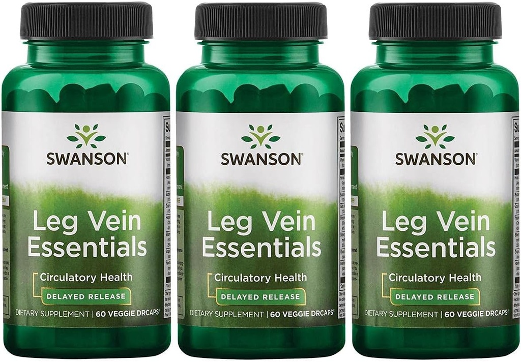 Swanson Leg Vein Essentials - 지연 릴리즈 - 60 Veg 캡슐 (3 팩)