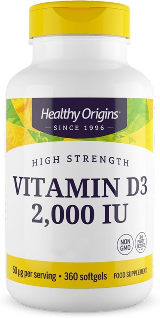 건강한 근원 비타민 D3 1,000 IU (비 GMO), 360 Softgels
