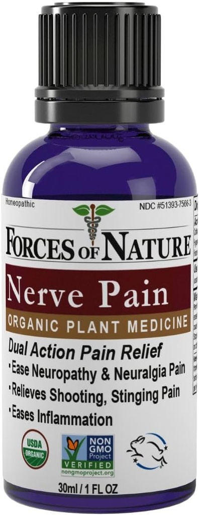 Nature Nerve Pain Management, Neuropathy & Nerve Discomfort, Homeopathic Medicine Supports Relief, Hands, Legs & feet, 1 fl oz를 위한 총격사건 통증 관리의 힘