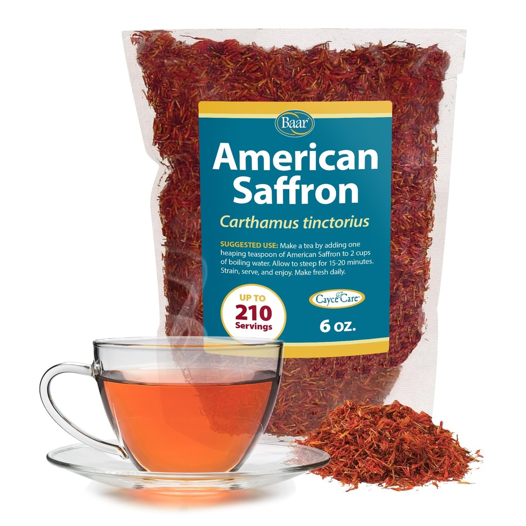 Baar 제품 - 미국 Saffron 초본 차 - 소화 보조 & 감염, 도움은 Psoriasis, Eczema, Dermatitis를 구호합니다 - 의사 추천 - 6개 oz