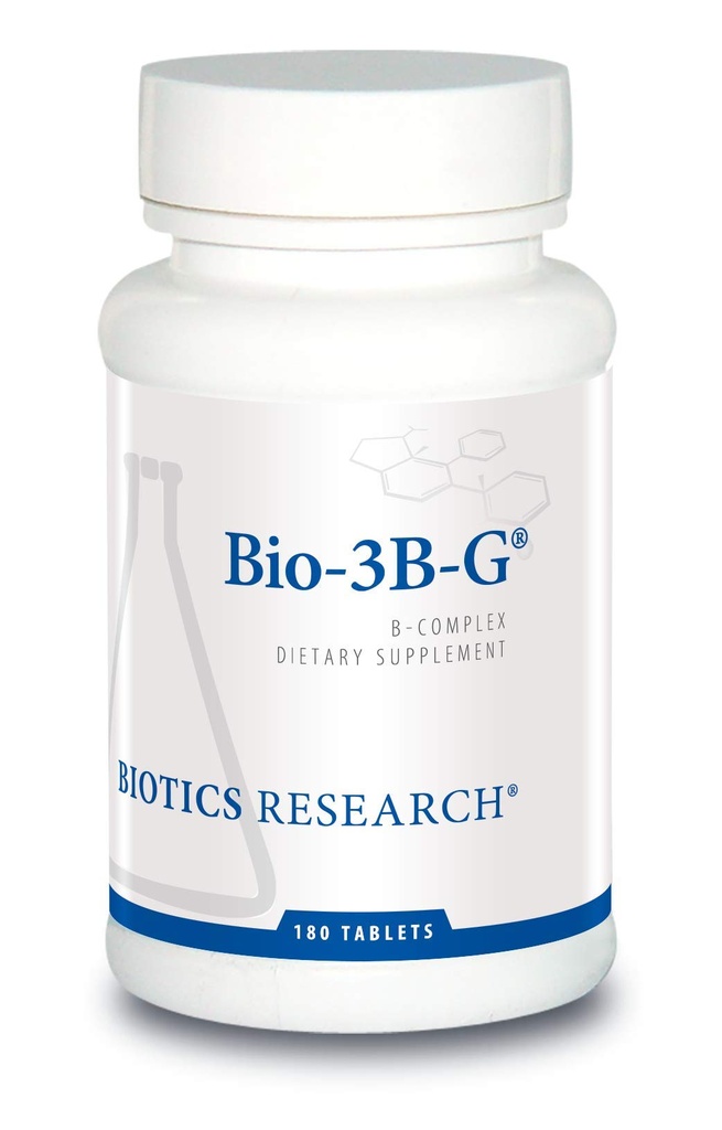 Biotics 연구 Bio-3B-G 비타민 B 복합체, 스트레스, 에너지 및 Adrenal 건강 글루텐 무료 보충 180 정제를위한 비타민 B 복합체 보충