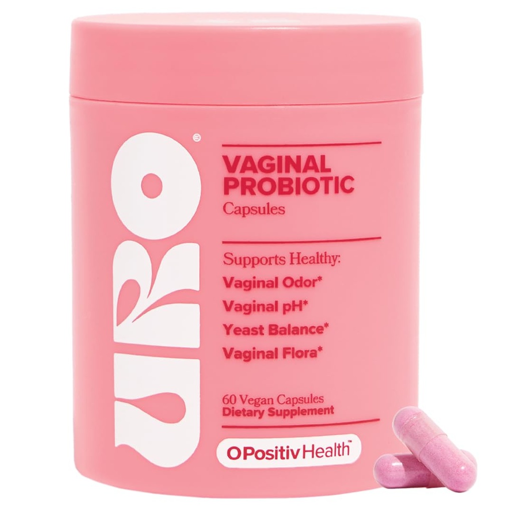 O Positiv URO Vaginal Probiotics for Women pH Balance with Prebiotics & Lactobacillus Probiotic Blend - 질 건강 보충 - 건강한 질 냄새 및 질 Flora, 60 카운트 (팩 1)를 촉진