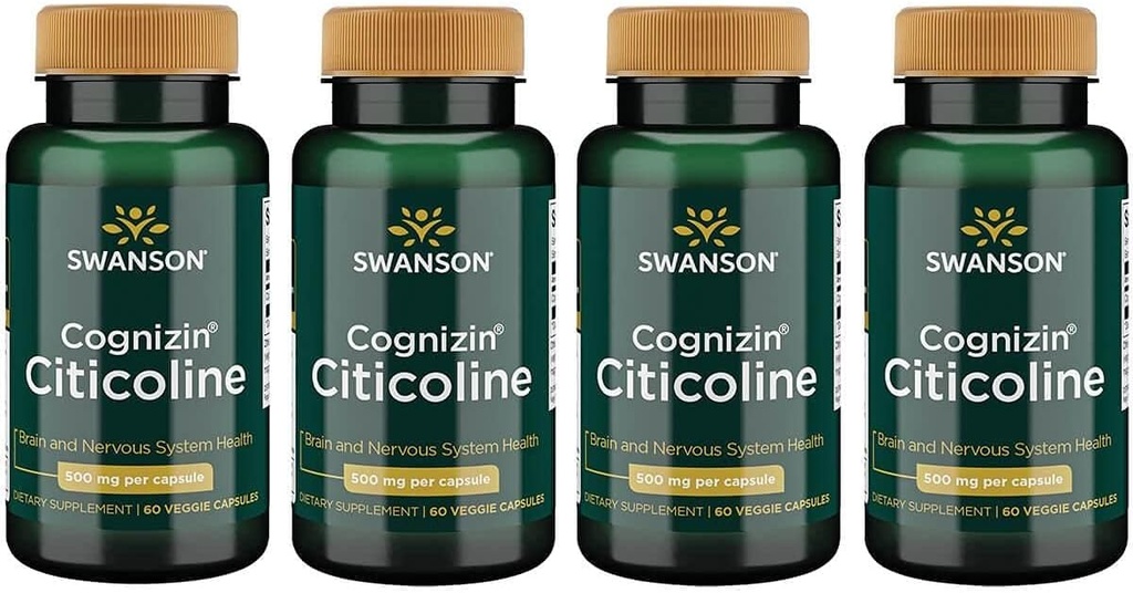 Swanson Cognizin Citicoline 1,000 밀리그램 60 Veg 캡슐 (4 팩)
