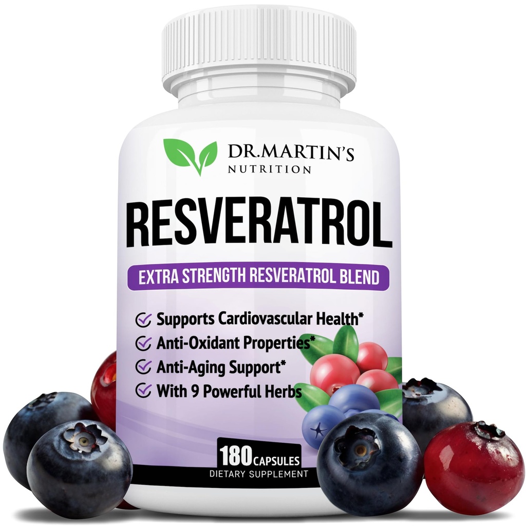 여분의 힘 Resveratrol 1568mg - 180의 캡슐 - 3 달 공급 | 산화 방지제 보충교재 | 자연적인 Trans-Resveratrol 알약 | 노화 방지를 위한, 심장 건강, 면역 체계 & 뇌 기능