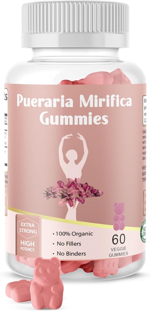 Pueraria Mirifica Gummy 유기 보충교재 - 순수한 뿌리 10:1 집중된 추출물 60 Veggie Gummies, Transgender를 위한 우수한 -. 여성, 남성 ...
