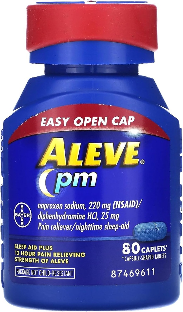 체 PM 모자, Naproxen 나트륨 220 mg (NSAID)/diphenhydramine HCl 25 mg의 고통 Reliever/Nighttime 수면 원조, 비 Habit 형성, 80 조사