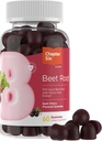 체리 과일 추출물이있는 Zahler Beet 뿌리 Gummies - 성인 500mg Beet Gummies - 다크 체리 맛 - 혈액 및 질소 산화물 흐름 지원 - 채식 Kosher Non GMO Beetroot Gummies - 60 카운트