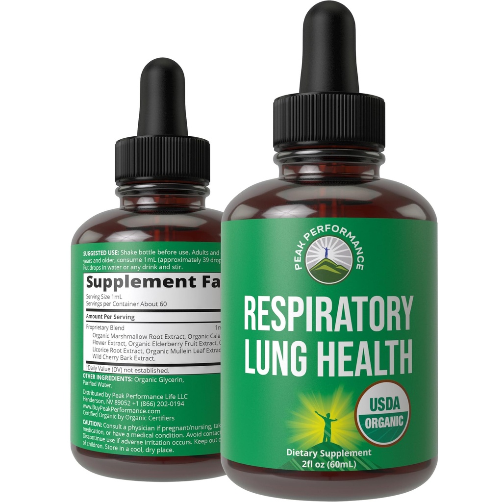 USDA 유기 Lung Detox 흡연자와 6 최고 성분을 가진 비 흡연자. Mullein 잎, Marshmallow 뿌리, Calendula. Lungs Cleanse 용 더 나은 호흡 건강. 액체 드롭 Tincture 보충