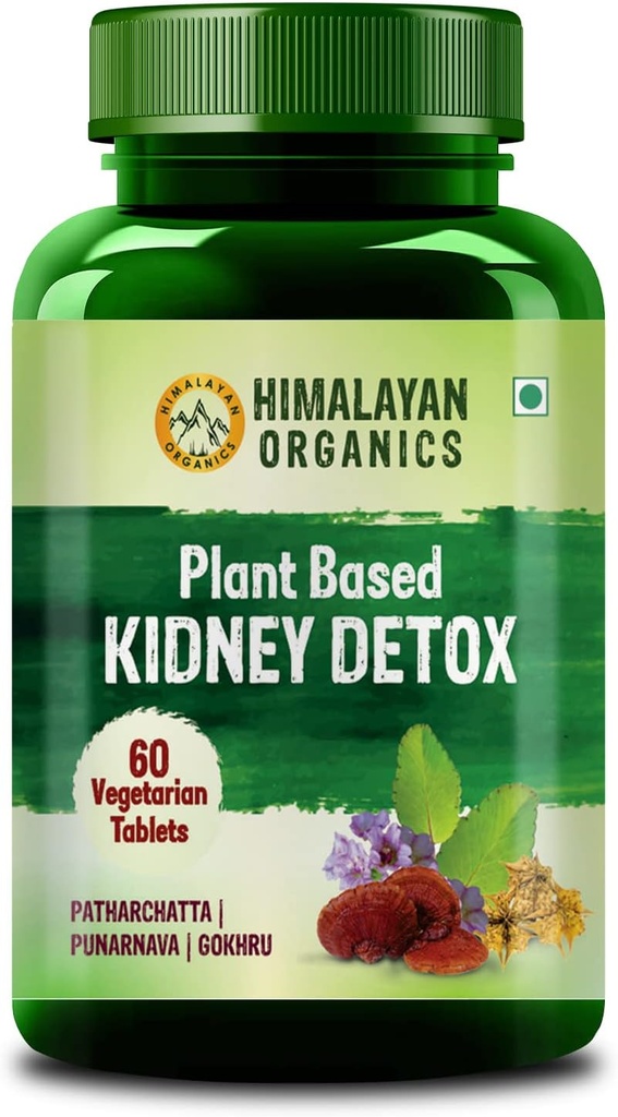 히말라얀 유기 유기 Kidney Detox | Gokhru Punarnava | Varun & Patharchatta 잎 추출물 | 천연 Diuretic & Dissolution 100 % 천연 보충교재 - 60 정제