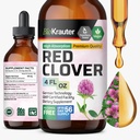 BIO KRAUTER Red Clover Tincture - Red Clover Extract - 여성 지원을위한 액체 보충 - 알코올 및 설탕 무료 - Vegan Drops 4 Fl.Oz.