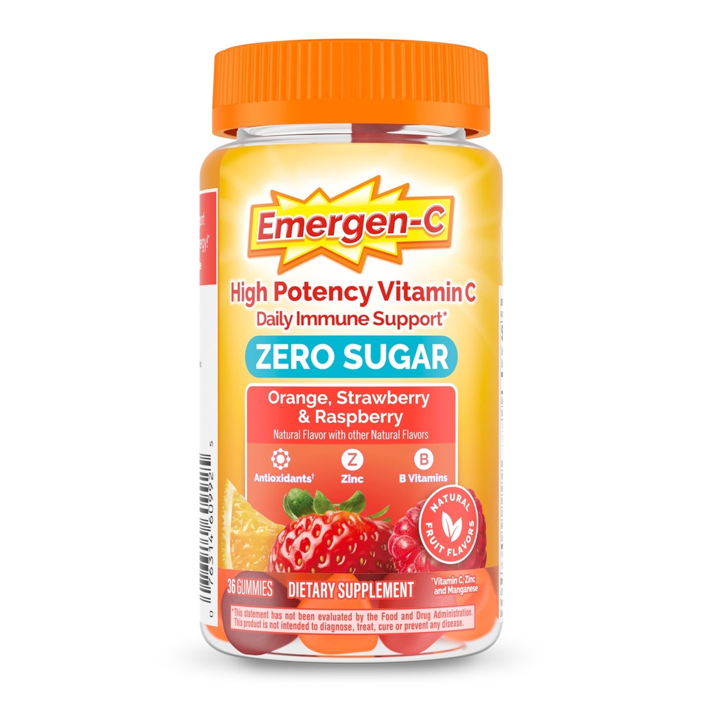 Emergen-C Zero Sugar Immune 지원 성인 Gummies 36 조사