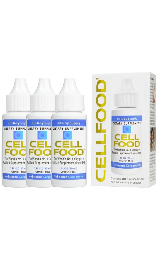 Cellfood Oxygen Boost - 1 fl oz, 3 Pack - 림프 배수, 고도 Sickness, Jet Lag, 피로, 두통, Hangovers & Energy 용 액체 산소 보충 - 글루텐 무료, Cert. Kosher