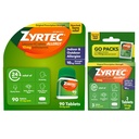 Zyrtec 24 시간 알레르기 완화 정제, 10 mg Cetirizine 염산염 항히스타민을 가진 실내 & 옥외 알레르기 약, 하나, 90 ct 병 & 3의 1개의 ct 여행 팩의 가치 뭉치