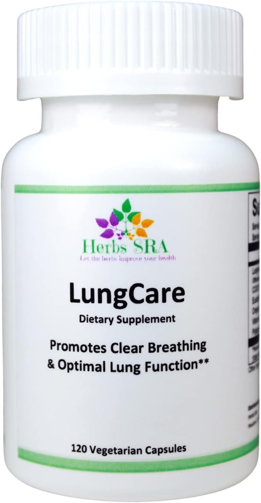 허브 SRA Lung Cleanse & Detox 공식. Lungs & Respiratory Health 지원, Clear Mucus Congestion Naturally 도움말. 120 채식 캡슐
