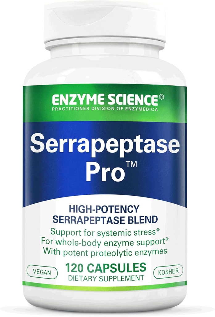 효소 과학 Serrapeptase Pro, 120 캡슐 - Sinus, Immune 및 심장 혈관 지원을위한 Serratiopeptidase 보충