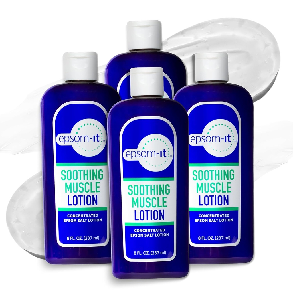 Epsom-It Soothing 근육 로션 - Epsom 소금 마그네슘 황산 크림 Arnica 근육 Stiffness, Topical 마그네슘 로션, 다리, 무릎 및 발, 8.0 oz에 대 한 안락 제공., 4-Pack