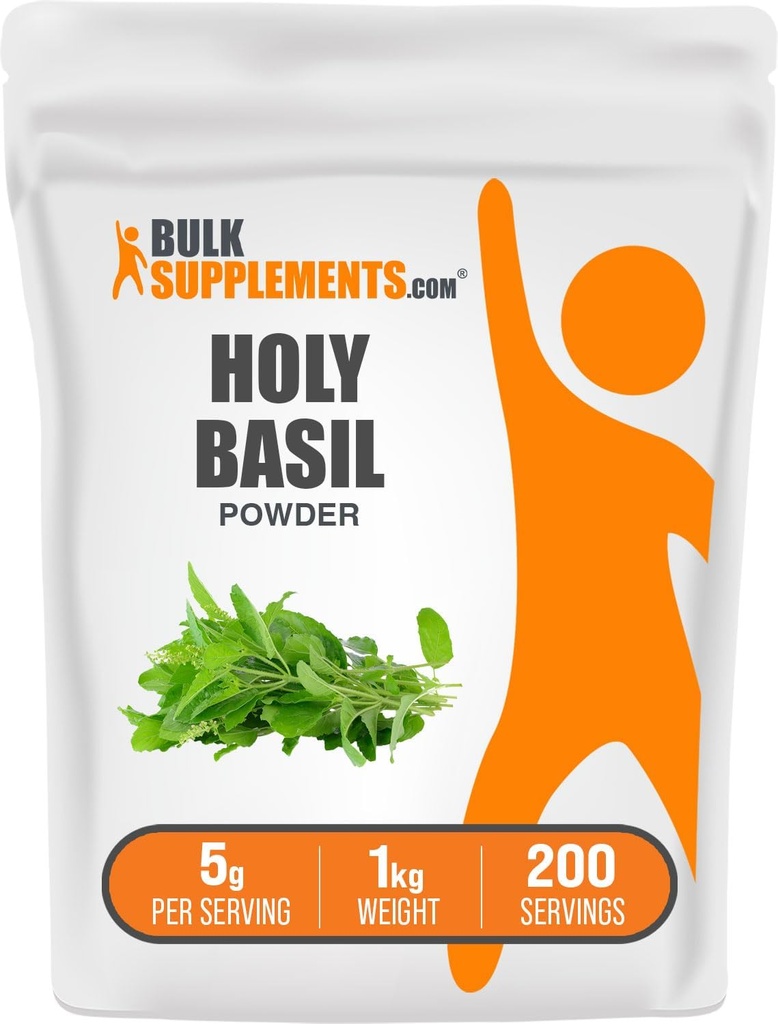 BulkSupplements.com Holy Basil Powder - Holy Basil Supplement, Holy Basil Leaf Powder - Tulsi Holy Basil, Herbal & Gluten 무료, 서빙 당 5g, 1kg (2.2 파운드) (팩 1)