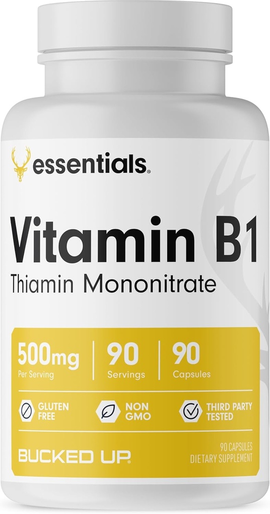 최대 비타민 B1 500mg 캡슐, 필수 (90 인분)