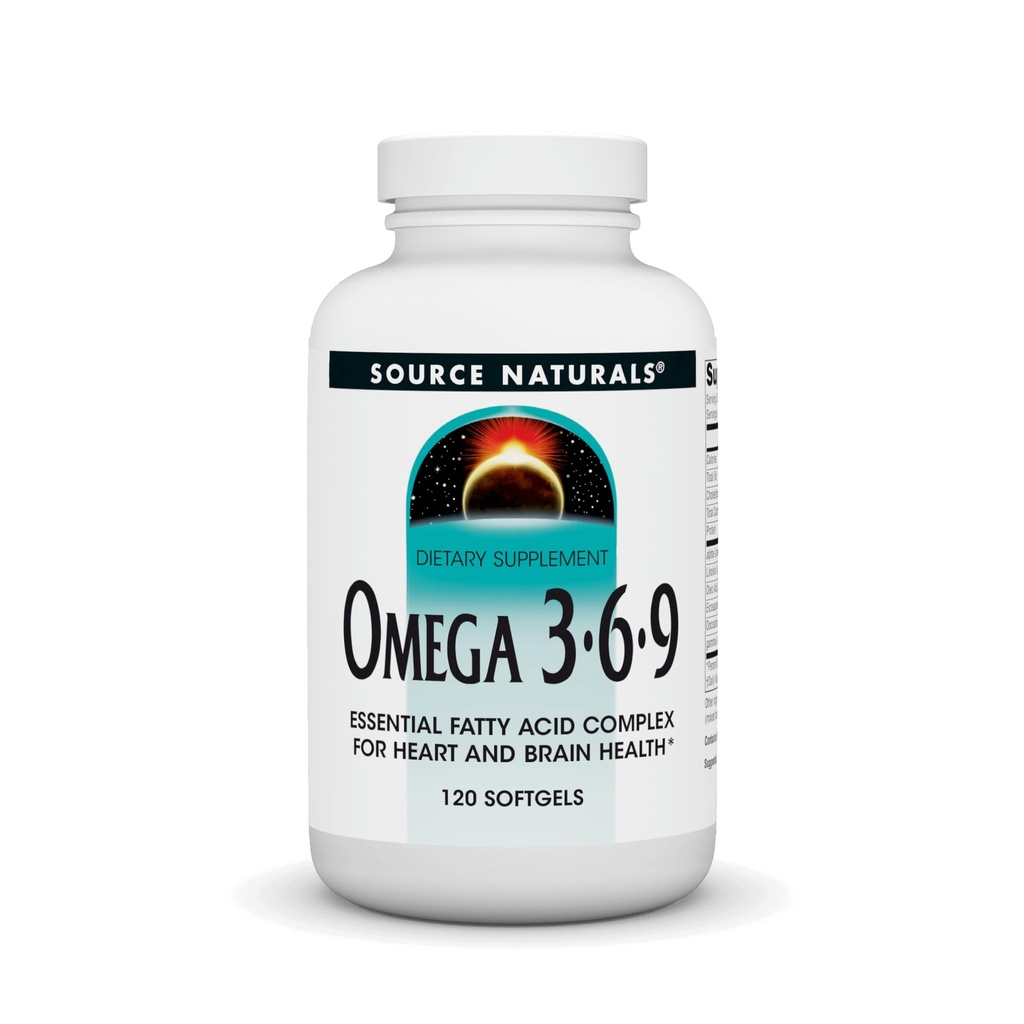 Source Naturals Omega 3-6-9, 심장 및 뇌 건강을위한 필수 지방산 복합체 * - 120 Softgels