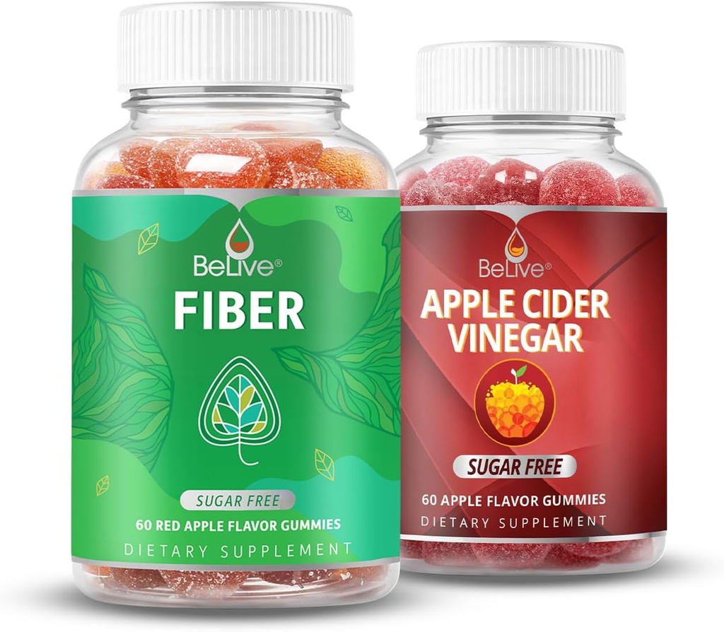 BeLive Digestion 번들 섬유 및 Apple Cider Vinegar for Digestive Support and overall Gut Health