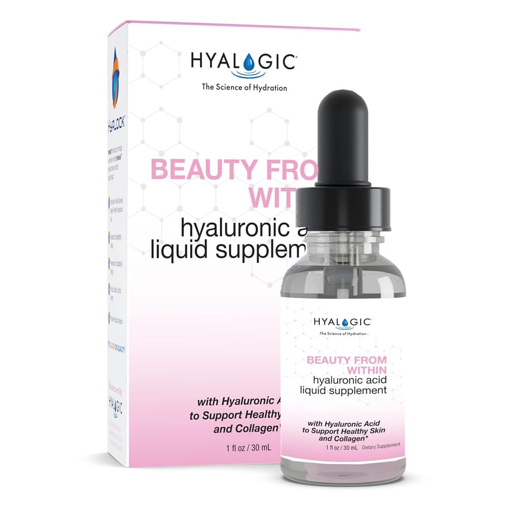 Hyaluronic 산 액체 보충교재 내의 Hyalogic 아름다움 - 피부 Hydration를 위한 액체 Hyaluronic 산, 합동 지원 및 교원질 Boost - Vegan, 글루텐 자유로운, 무취 & 몰취미한 (1개 Fl Oz)