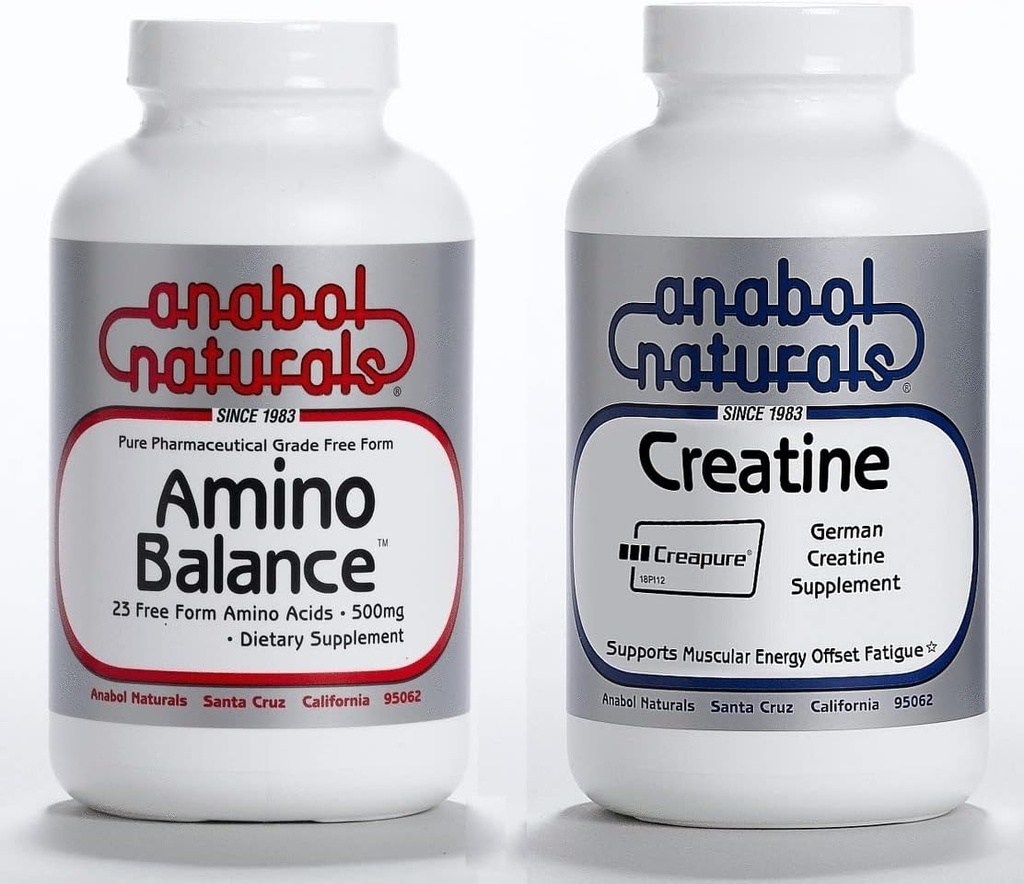 Anabol 자연적인 에너지 더미: Amino 균형 100개 그램 순수한 분말 & Creapure Creatine 100개 그램 순수한 분말