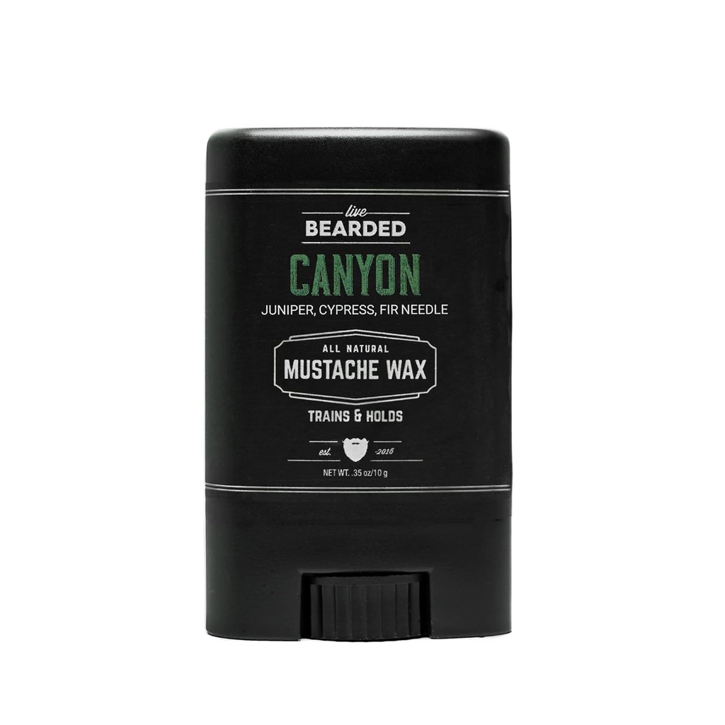 라이브 Bearded Mustache 왁스 스틱, 0.35 온스 - 모든 자연 재료와 미국에 제조 - 남성을위한 중간 홀드 Stache와 Beard Styling | Canyon - Juniper, Cypress, Fir Needle