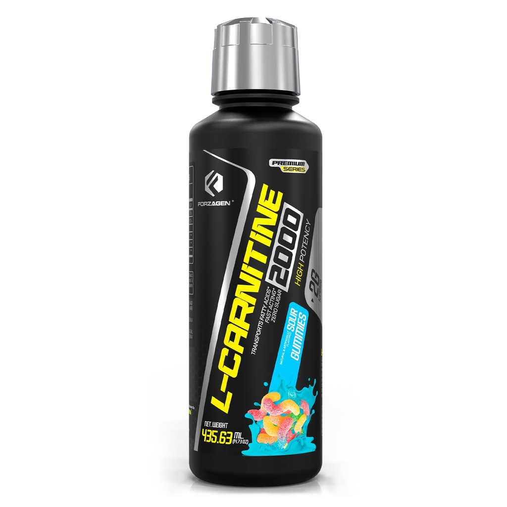 Forzagen L- Carnitine 2000 - 비타민 B6가있는 액체 L 카르니틴 | 아세틸 L- 카르니틴 | L-Tartrate | 30 인분 (스위스)