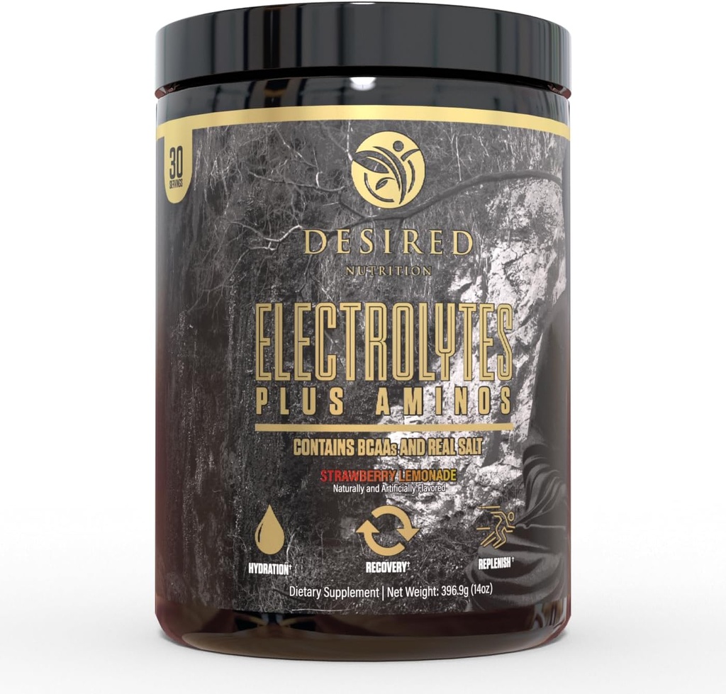 Electrolytes Plus Amino Electrolytes Plus Amino Recovery 음료 분말, 완전한 Hydration 및 아미노산 / BCAAs, Strawberry Lemonade (30 인분)