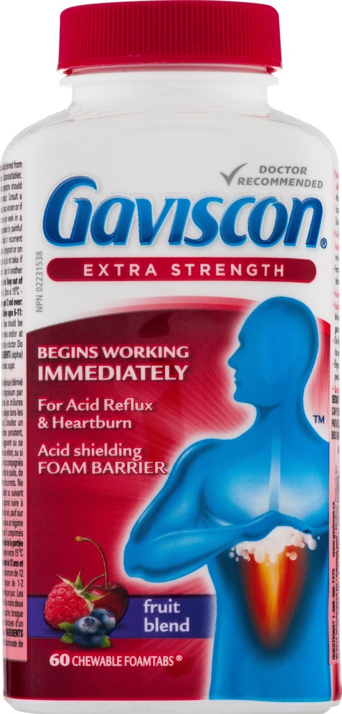 Gaviscon 여분 힘 과일 Antacid 60 정제