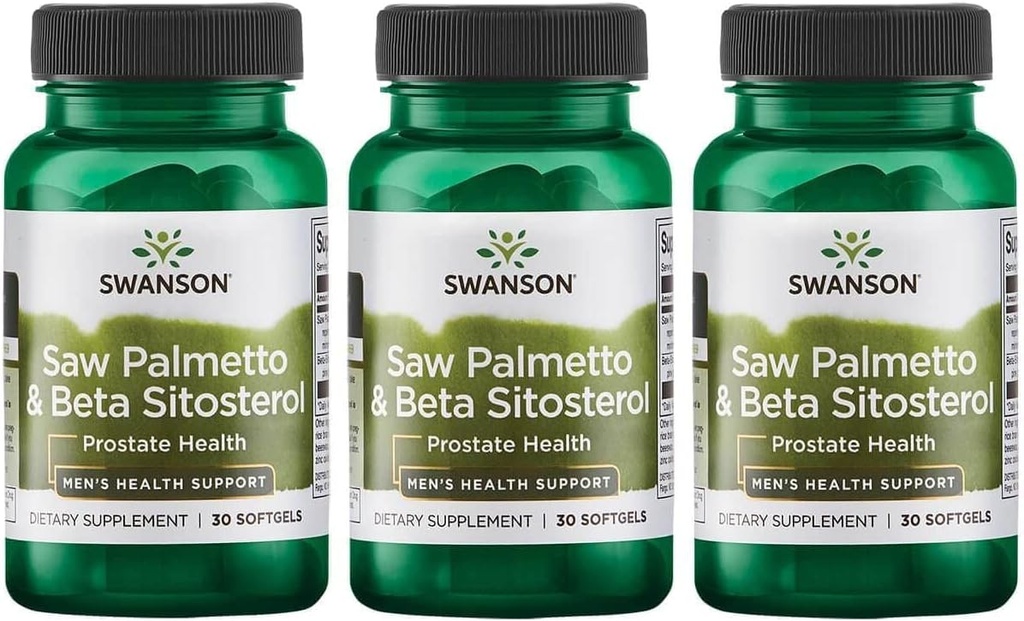 Swanson Saw Palmetto 과 Beta Sitosterol 30 Sgels (3 팩)