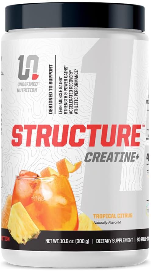 브라이언 Shaw (30 서빙)에 의해 정의 된 영양 구조 Creatine + -Micronized Creatine Monohydrate + 마그네슘 Creatine 킬레이트 & HMB 및 PEAK ATP-Strength, 힘, 회복 (10.6oz, 열대 감귤류)