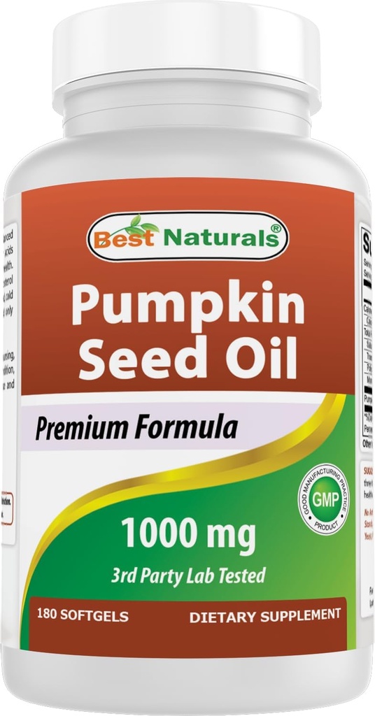 제일 자연적인 호박씨 기름 방광 통제 1000 mg 180 Softgels