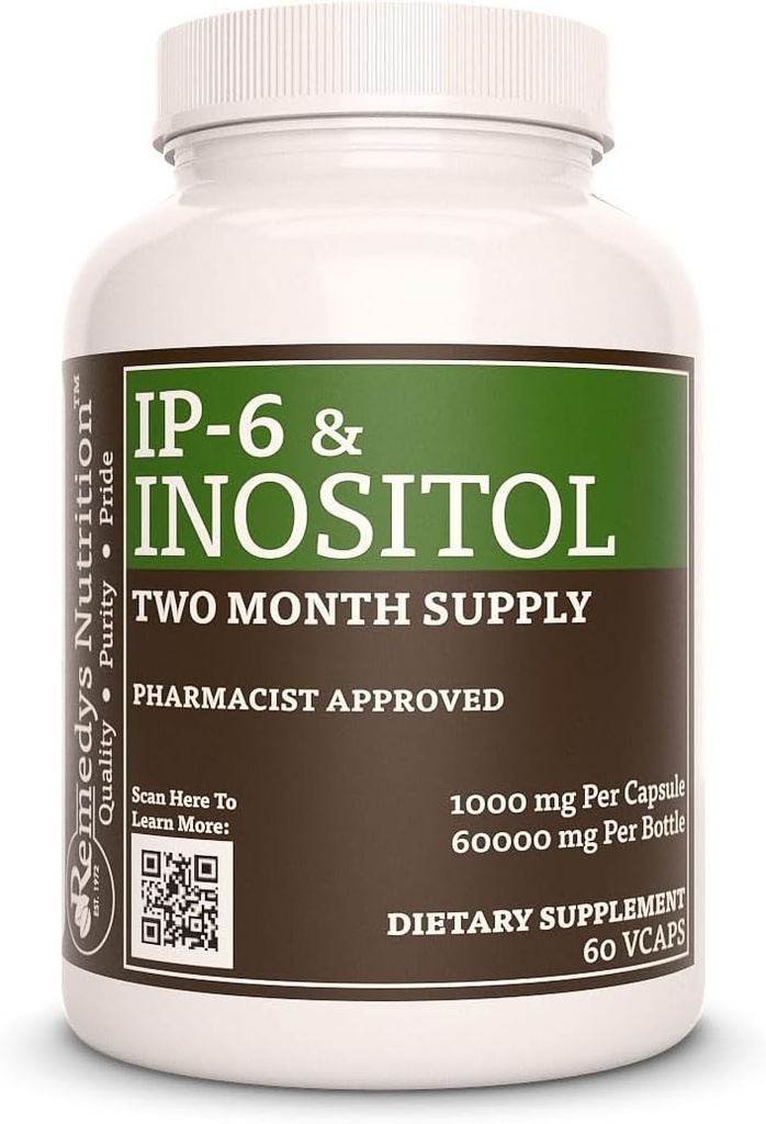 Remedy의 영양 IP6 (hexaphosphate) Inositol, 칼슘 및 마그네슘 | 1,000 mg 다이어트 보충 | 2 개월 공급