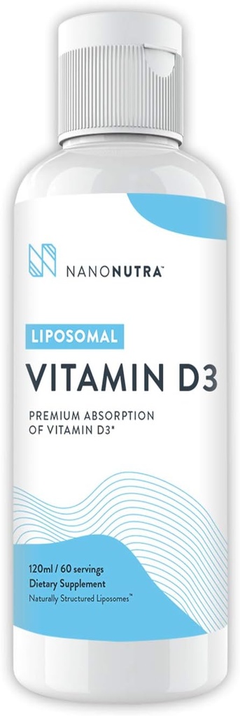 Liposomal 비타민 D3는 NanoNutra - GMO/Soy에 의하여 비타민 K2를 보충합니다 | GMP는 증명했습니다 (120ml/60 서빙)