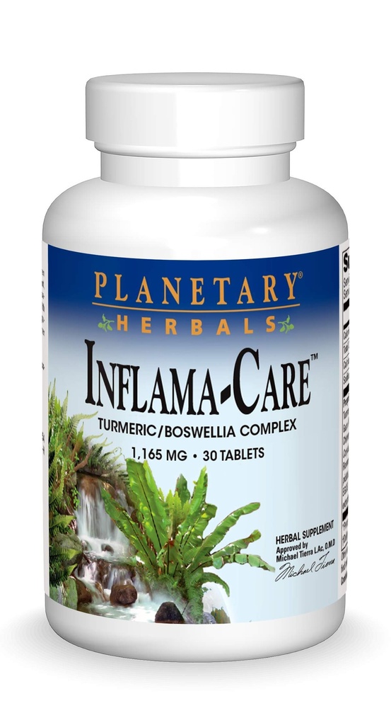 Planetary Herbals Inflama-Care 1165 mg 심황, Boswellia Complex - 30 정제