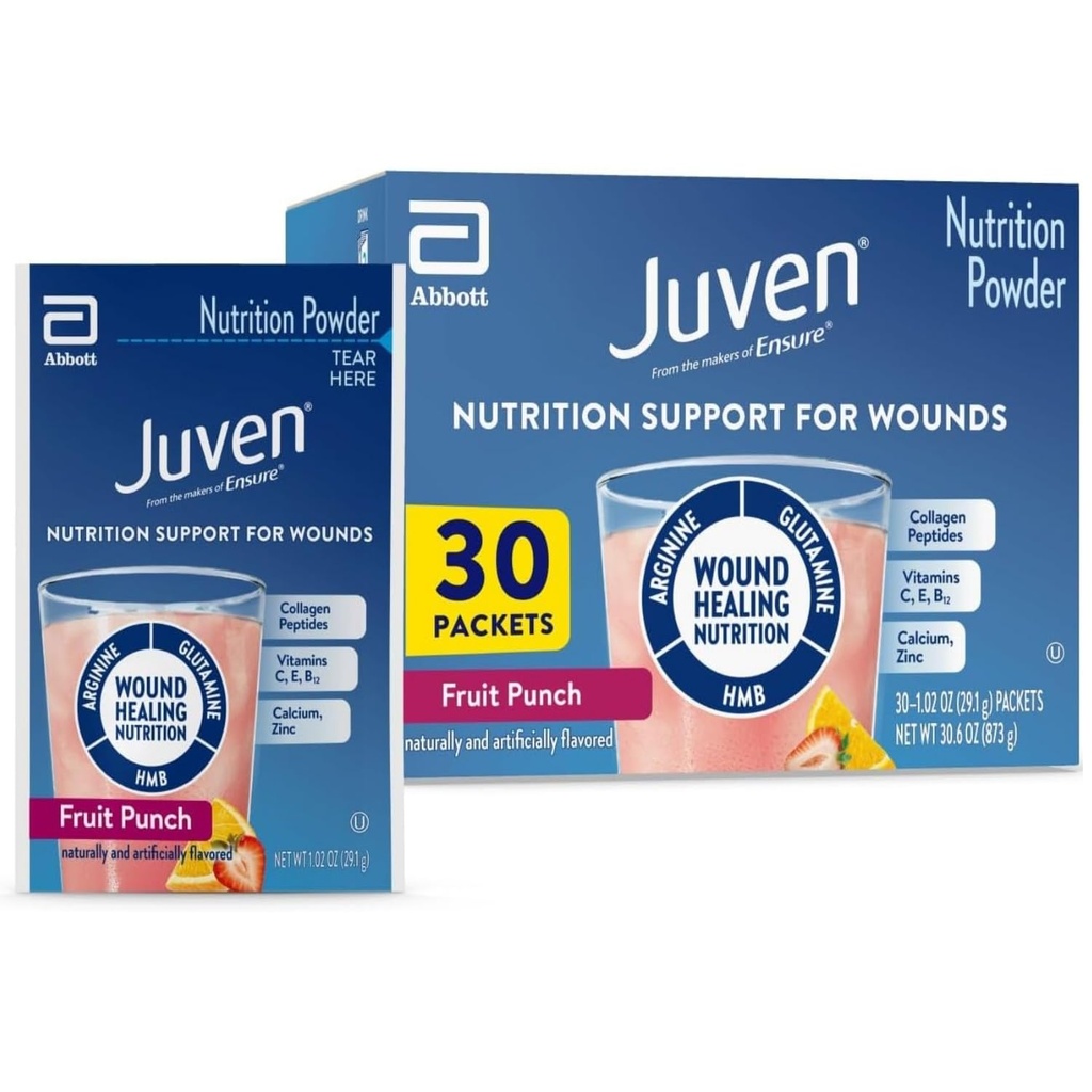 Medline Juven 분말 영양 보충교재 (Fruit 펀치, 포장: 30EachCarton)