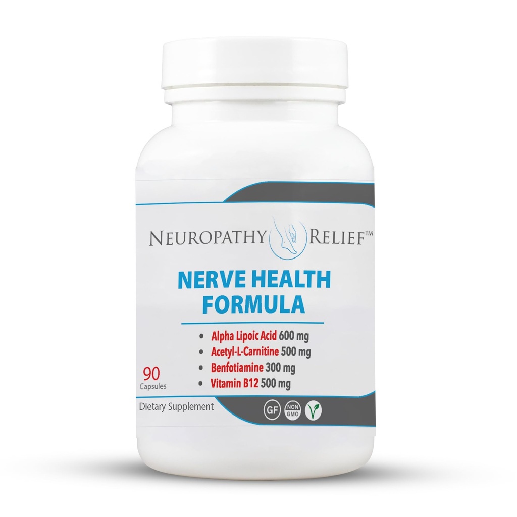 Neuropathy ReliefTM Nerve 건강 공식 - 알파 Lipoic 산, Acetyl-L-Carnitine, Benfotiamine 및 비타민 B12-90 캡슐을 가진 진보된 지원