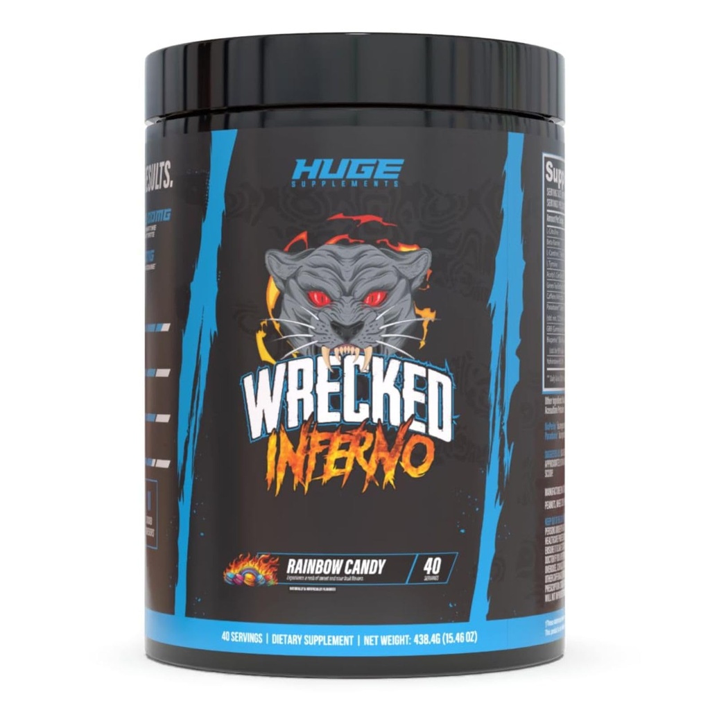 Wrecked Inferno - Men & Women, 증가 에너지, Boost Thermogenesis & Metabolism, 향상된 운동 성능 - L-Citrulline, L-Carnitine, Beta-Alanine 및 더 많은 것을 포함합니다