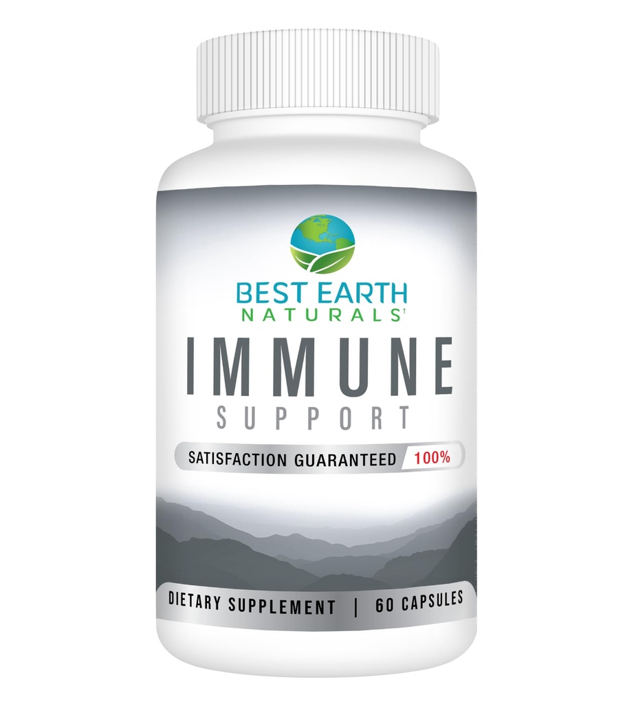최고의 지구 자연 면역 지원 보충교재 - 비타민 C 30mg, 비타민 E 30 Iu, 심황, 버섯, 마늘 보충교재 & 더 많은 것을 가진 성인을 위한 다 비타민 - 60의 캡슐