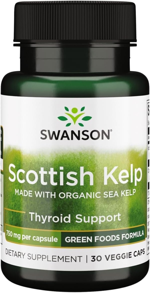 Swanson 유기 스코틀랜드 Kelp 750 밀리그램 30 Veg 캡슐로 만든